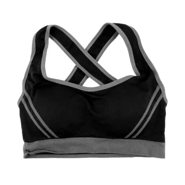 2 Color Contrast Stretchable Push Up Sports Bra