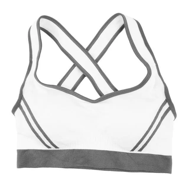 2 Color Contrast Stretchable Push Up Sports Bra