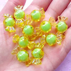 AB Acrylic Beads | Candy Plastic Beads | Cute Beads (Lime Yellow / 10 pcs / 11mm x 22mm)