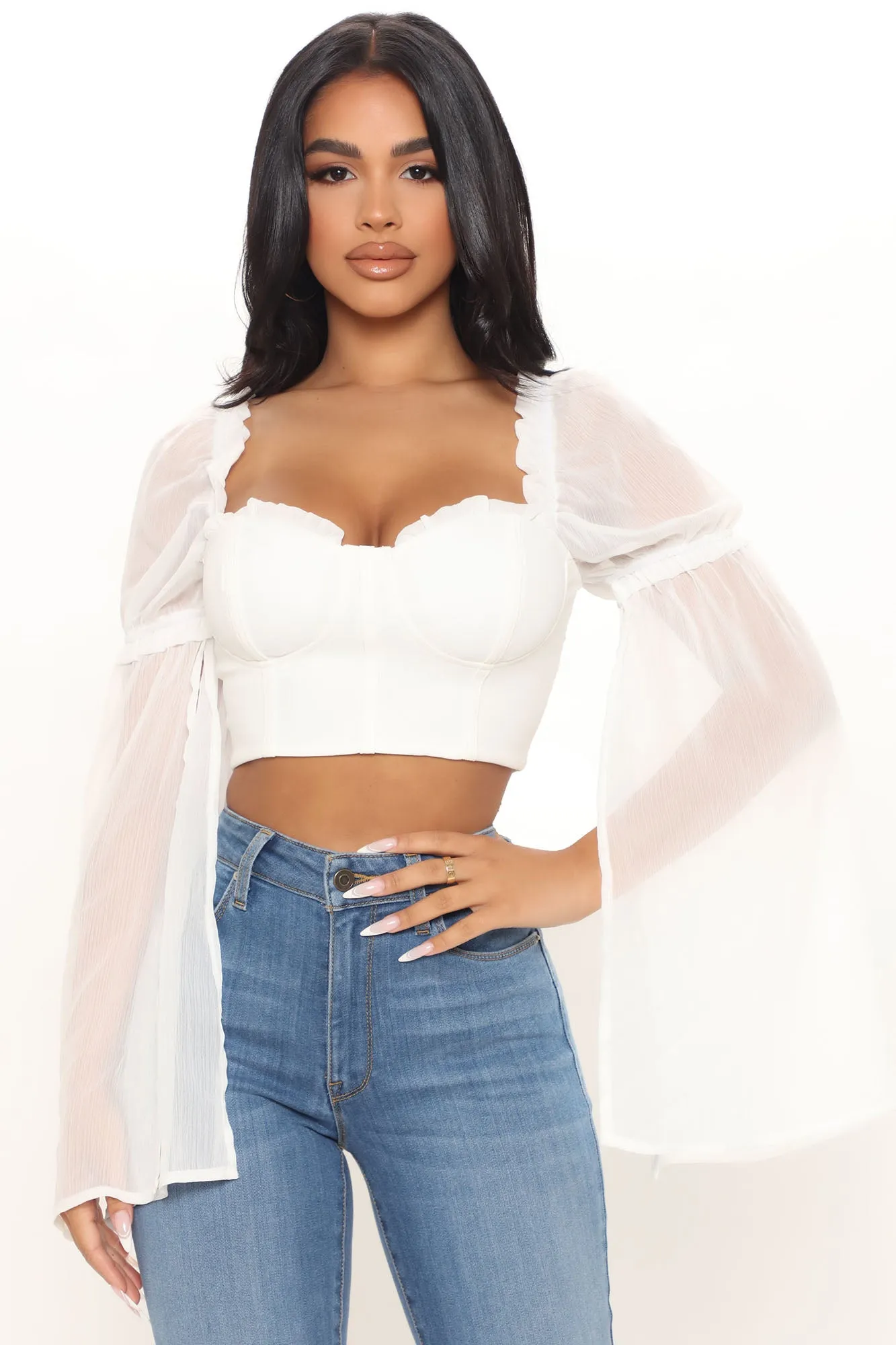 Anahi Corset Top - White