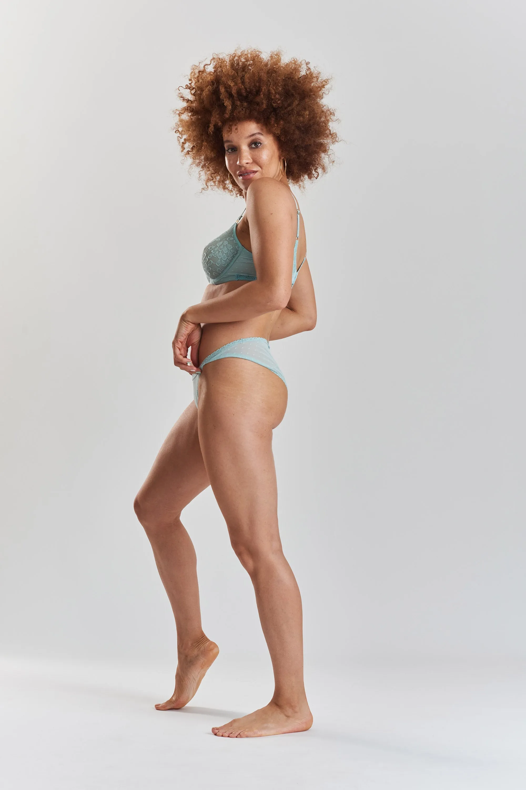 Betula recycled-tulle underwired balconette bra - Fjordland Green