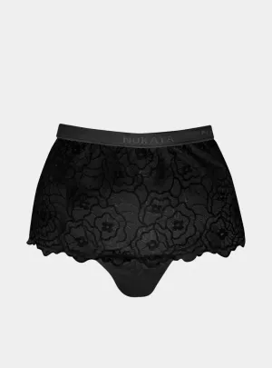 Black Born in Ukraine High Waist Lace Briefs