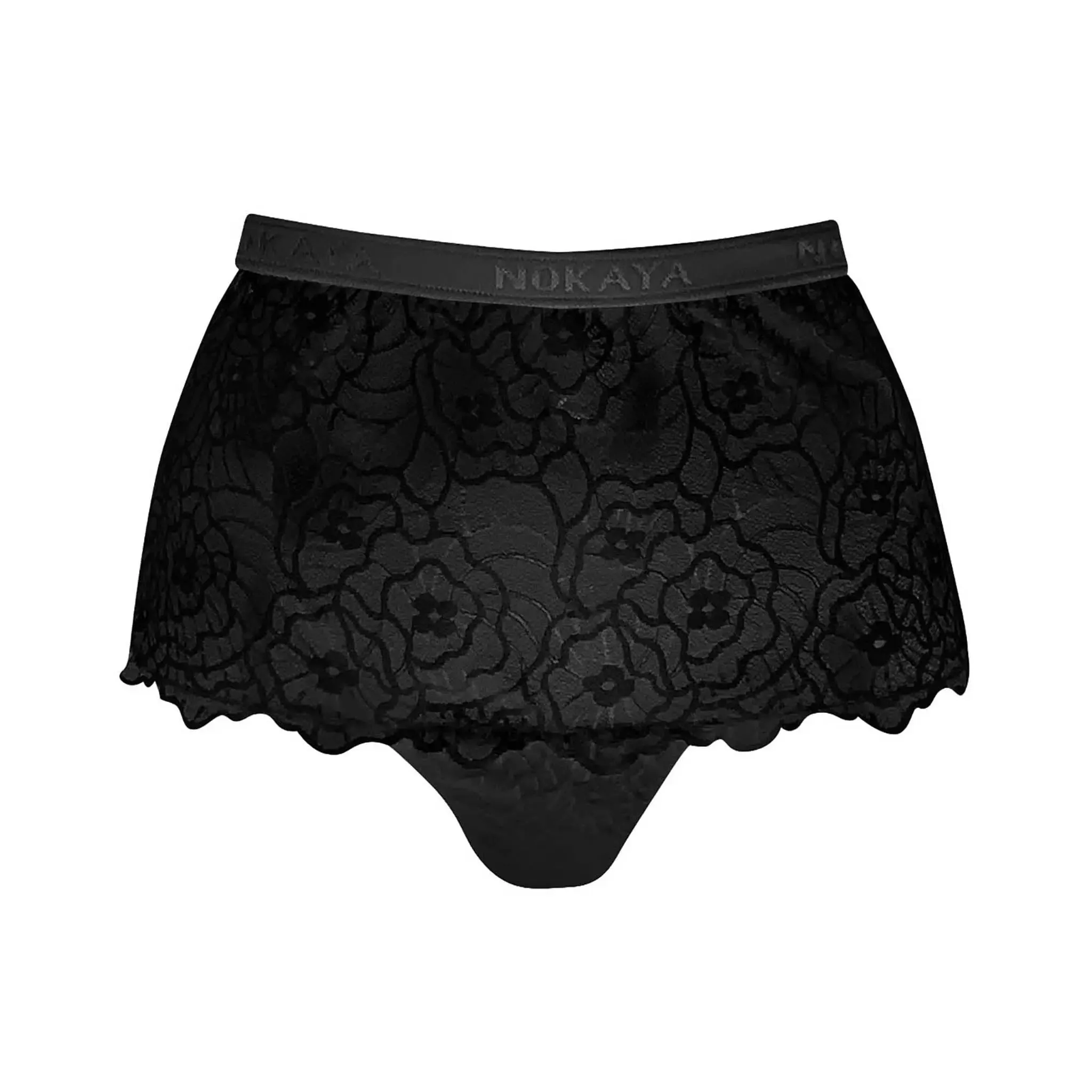 Black Born in Ukraine High Waist Lace Briefs