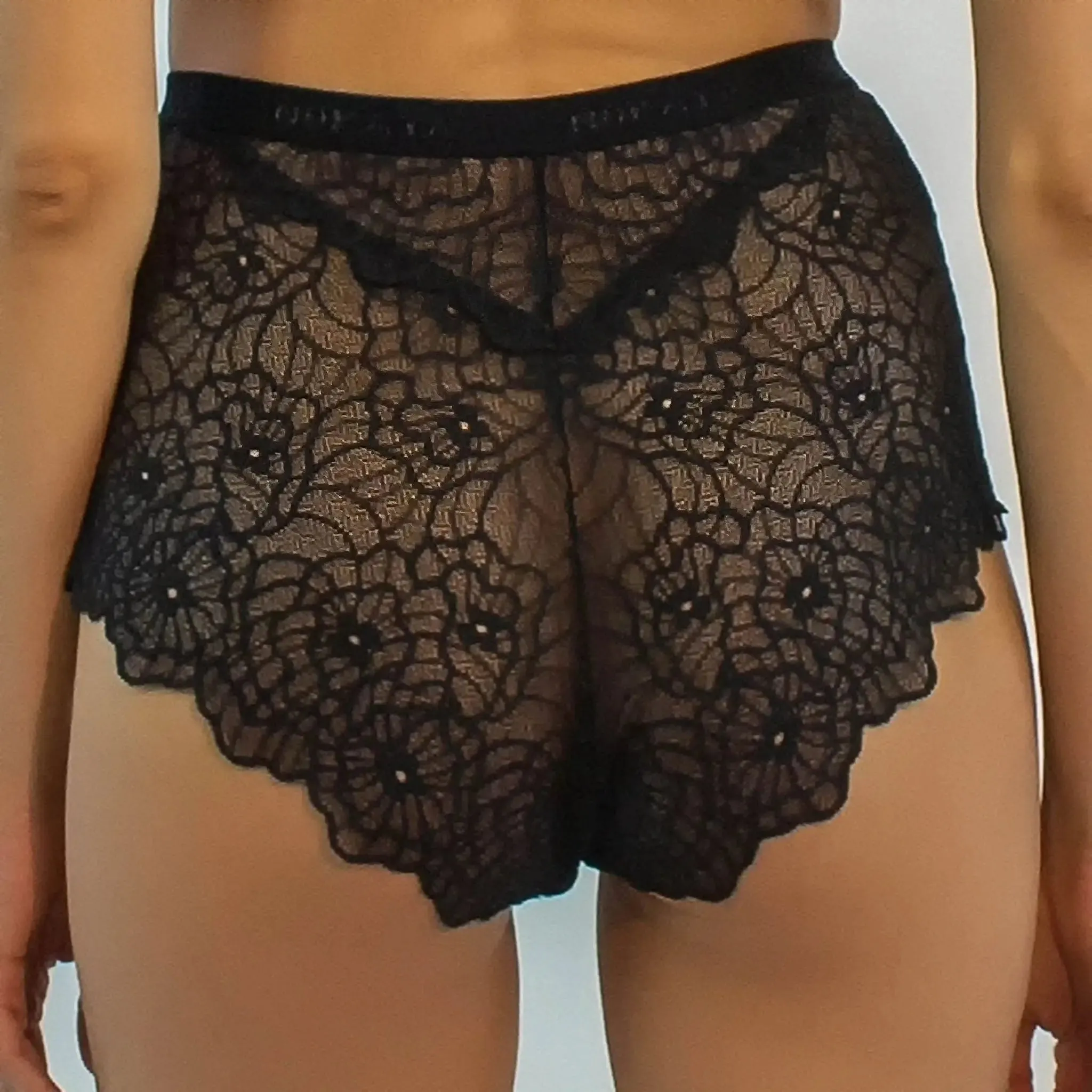 Black Born in Ukraine High Waist Lace Briefs