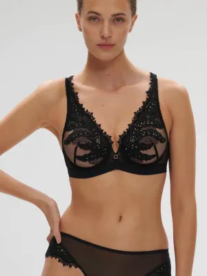 Black Mystic Underwire Plunge Bra