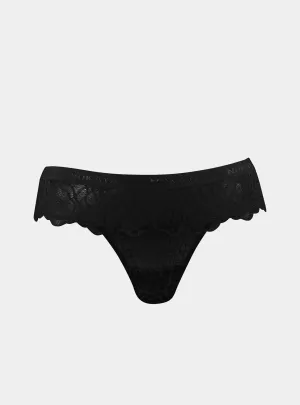 Born in Ukraine Lace Thong Black