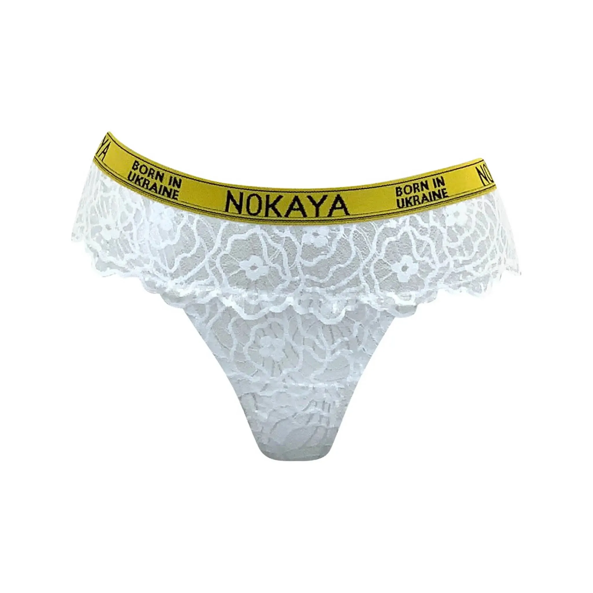 Born in Ukraine  Lace Thong White