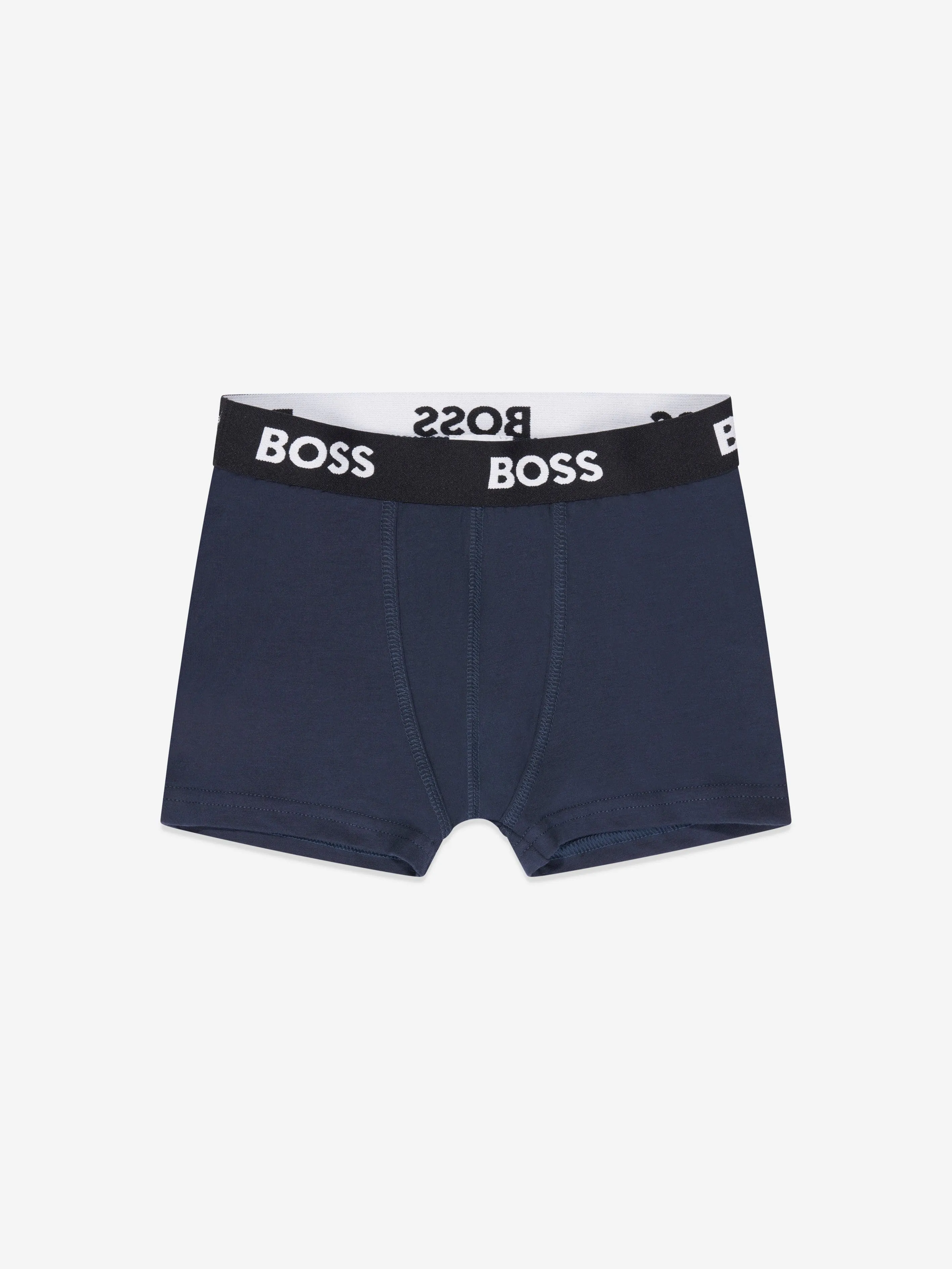 BOSS Boys 2 Pack Boxer Shorts Set in Navy