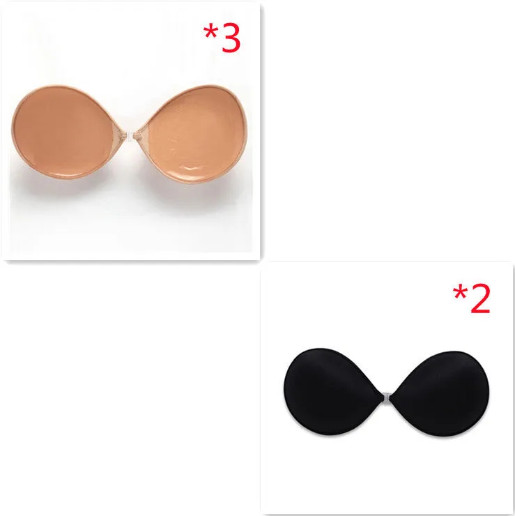 Breathable Seamless Push Up Strapless Invisible One Piece Silicone Bra