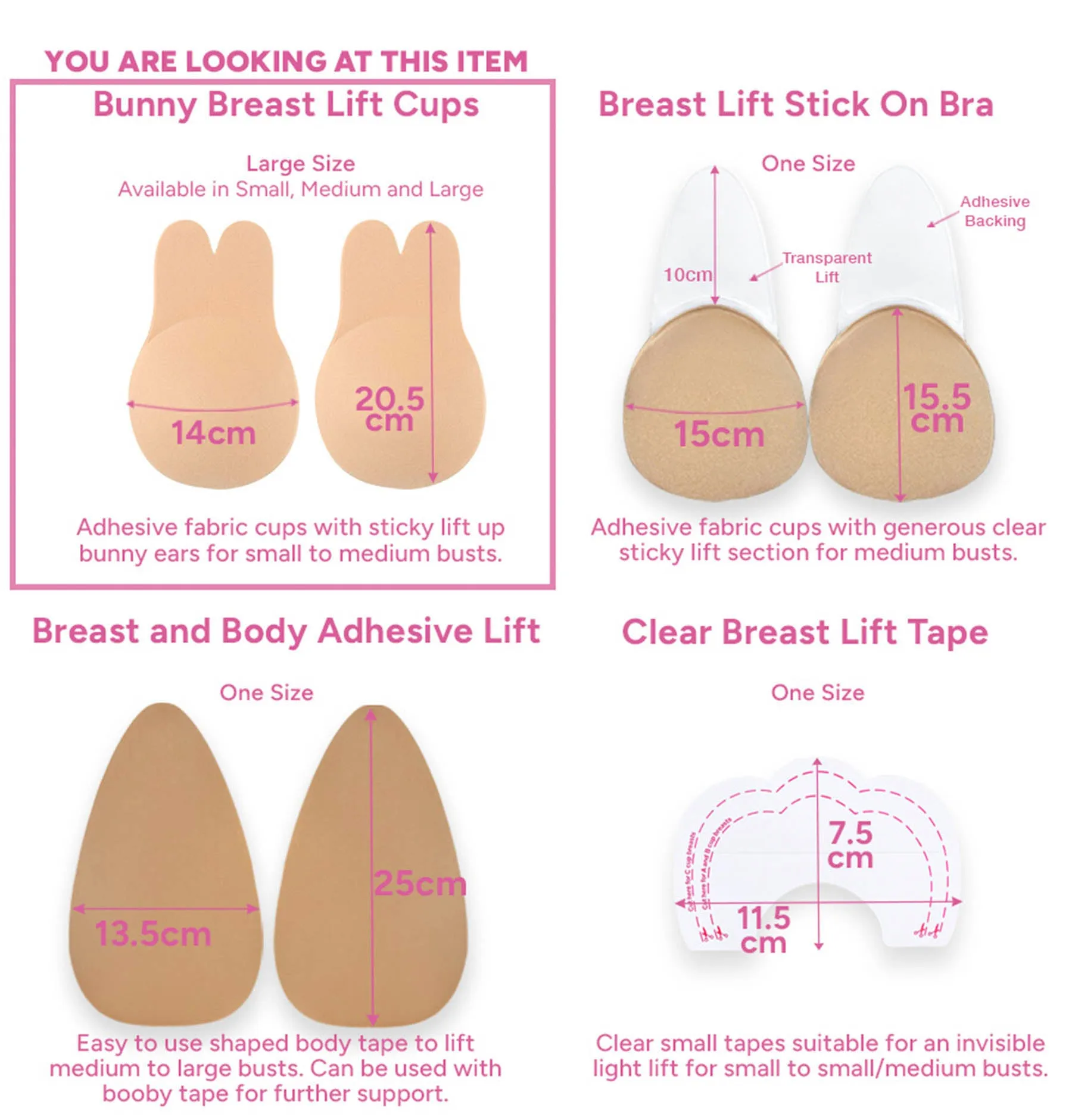 Bunny Breast Lift Cups - 2 Pack