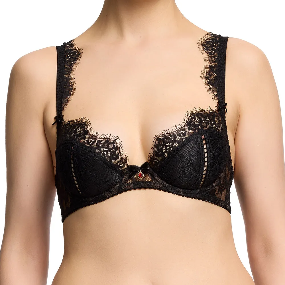 Claudette Plunge Bra - Black