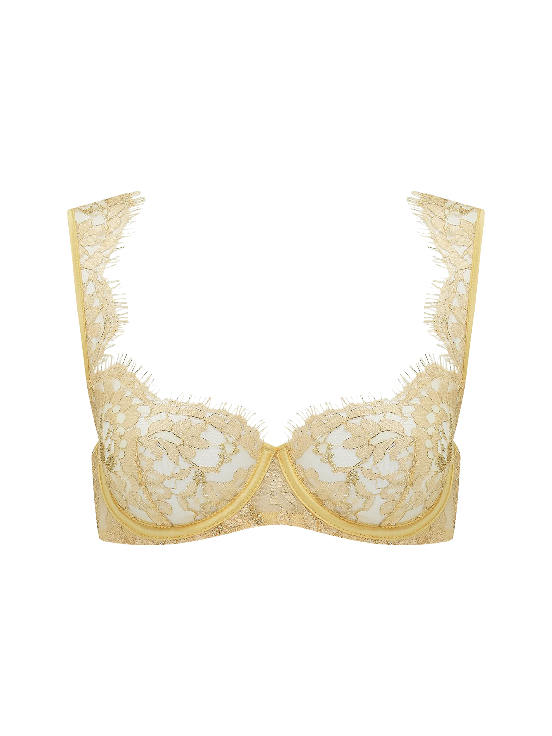 Gold Coco de Mer Fiorella Balcony Bra with Embellishments