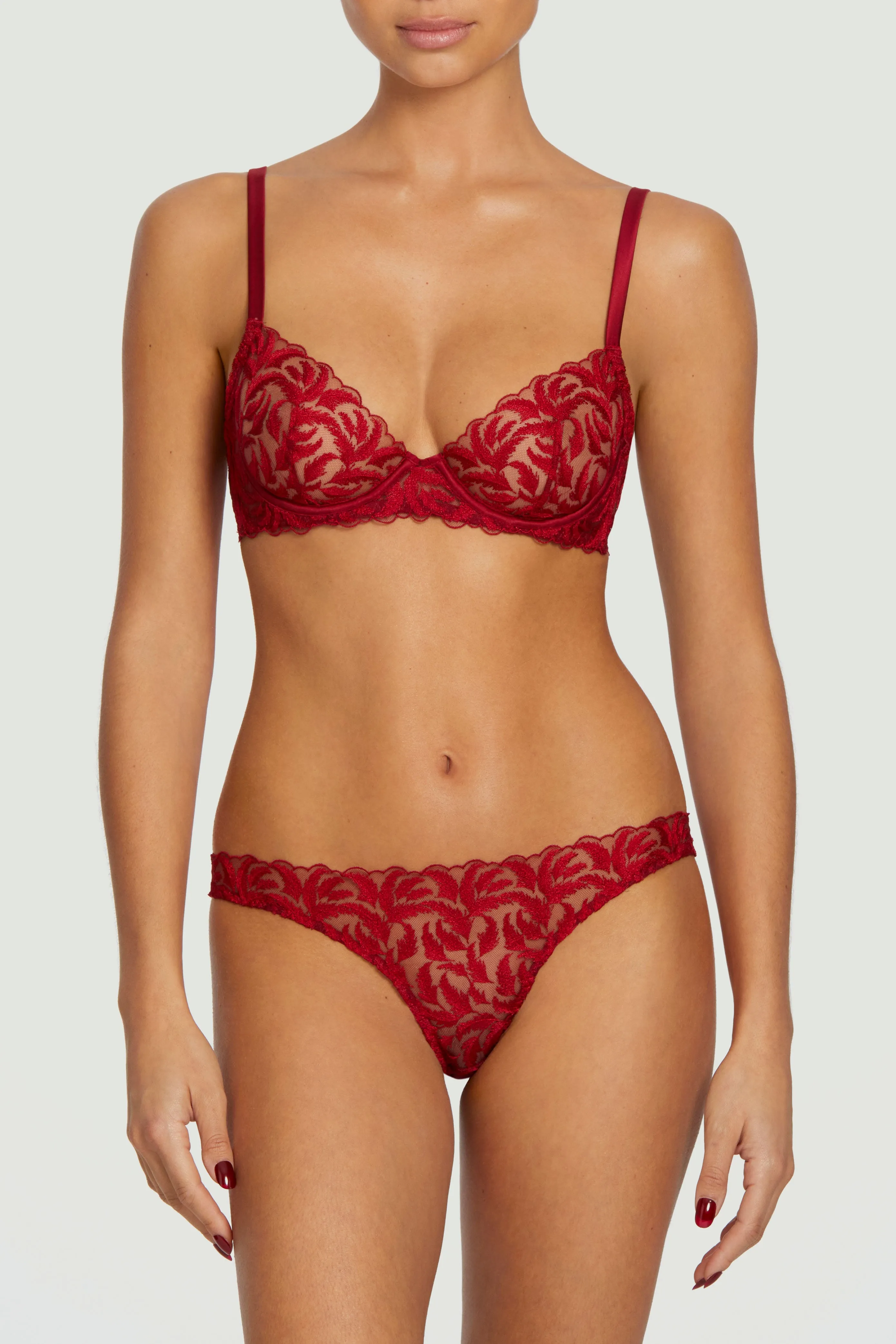 Coco de Mer Ravenna Plunge Bra in Ruby