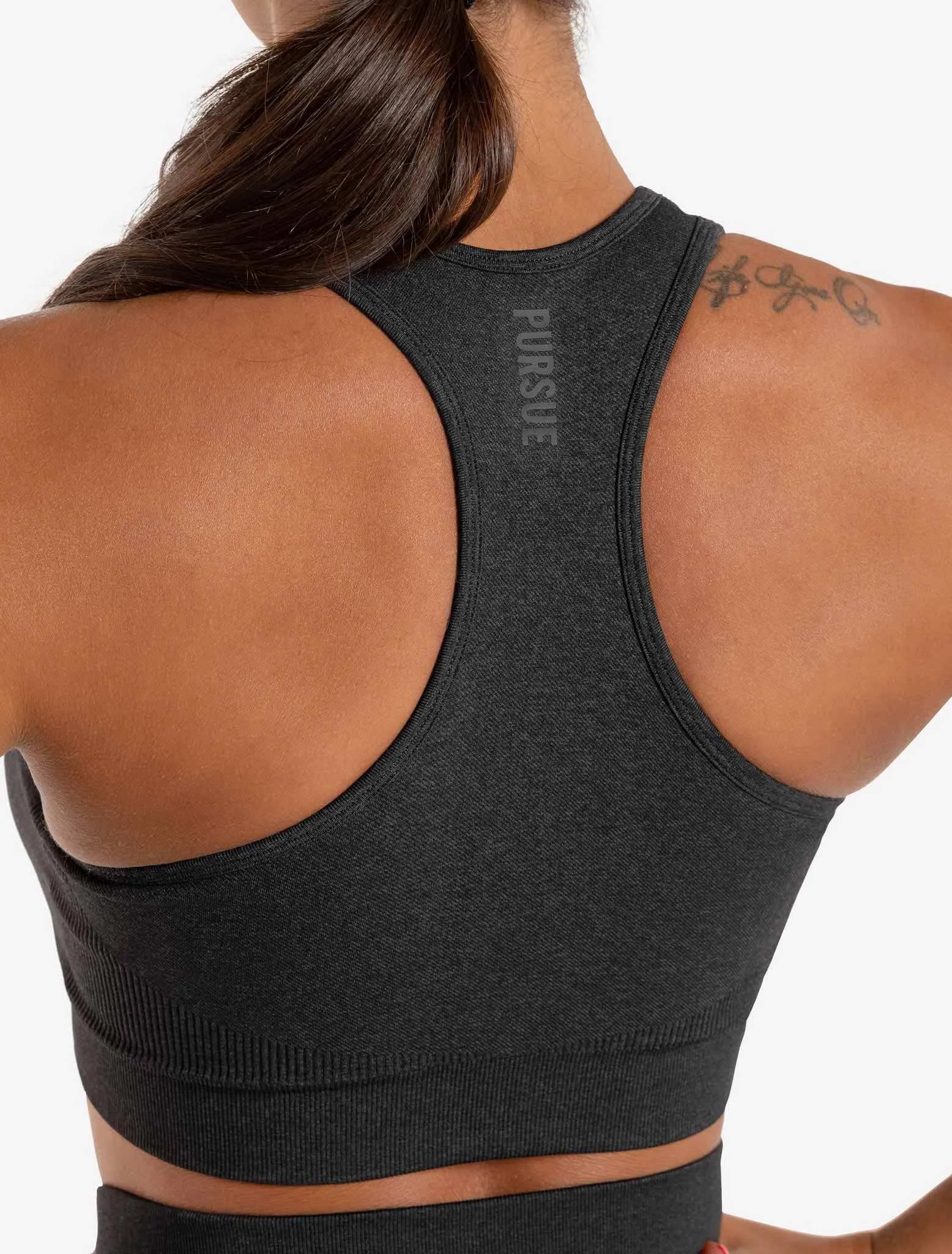 Core Seamless Sports Bra - Black Marl