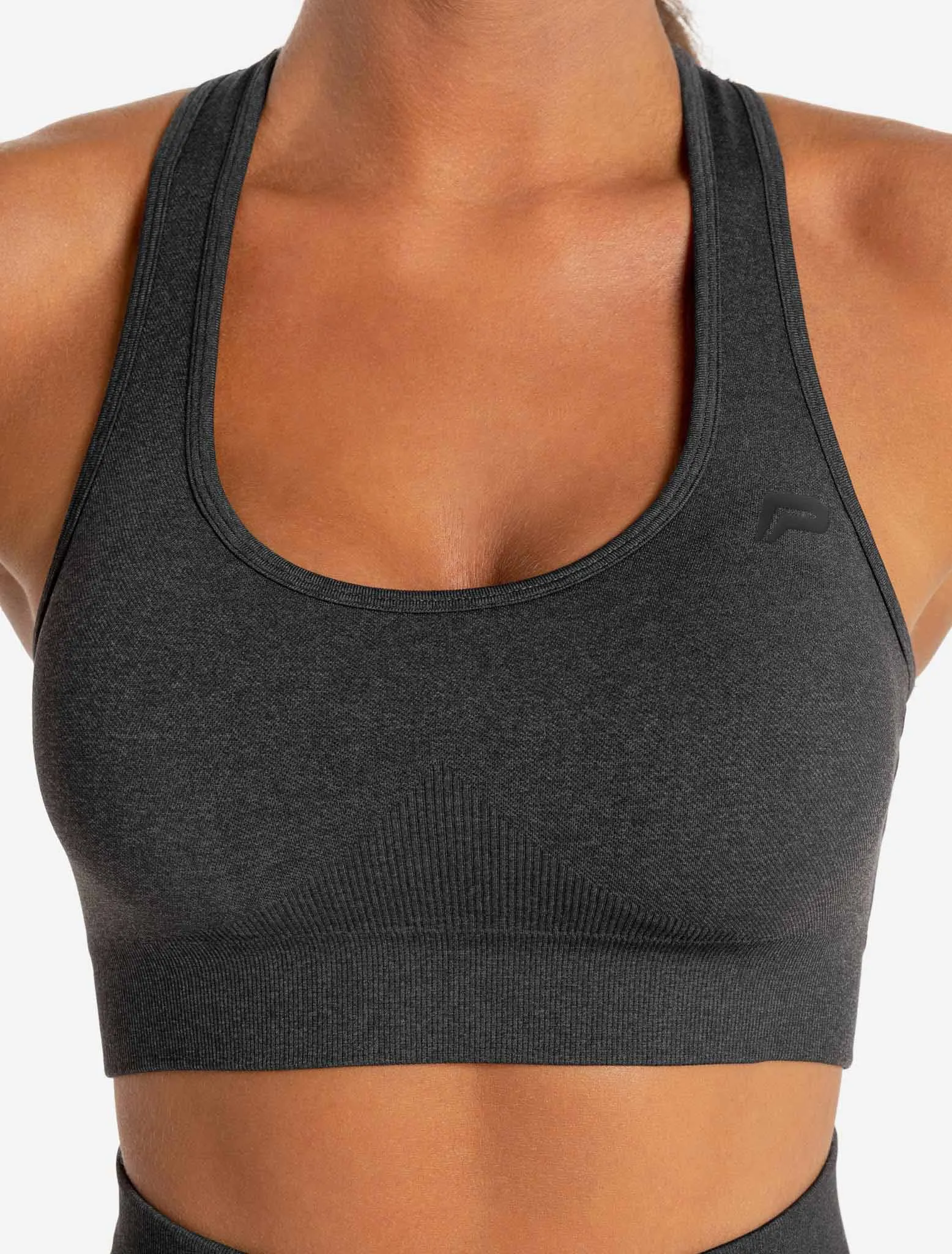 Core Seamless Sports Bra - Black Marl