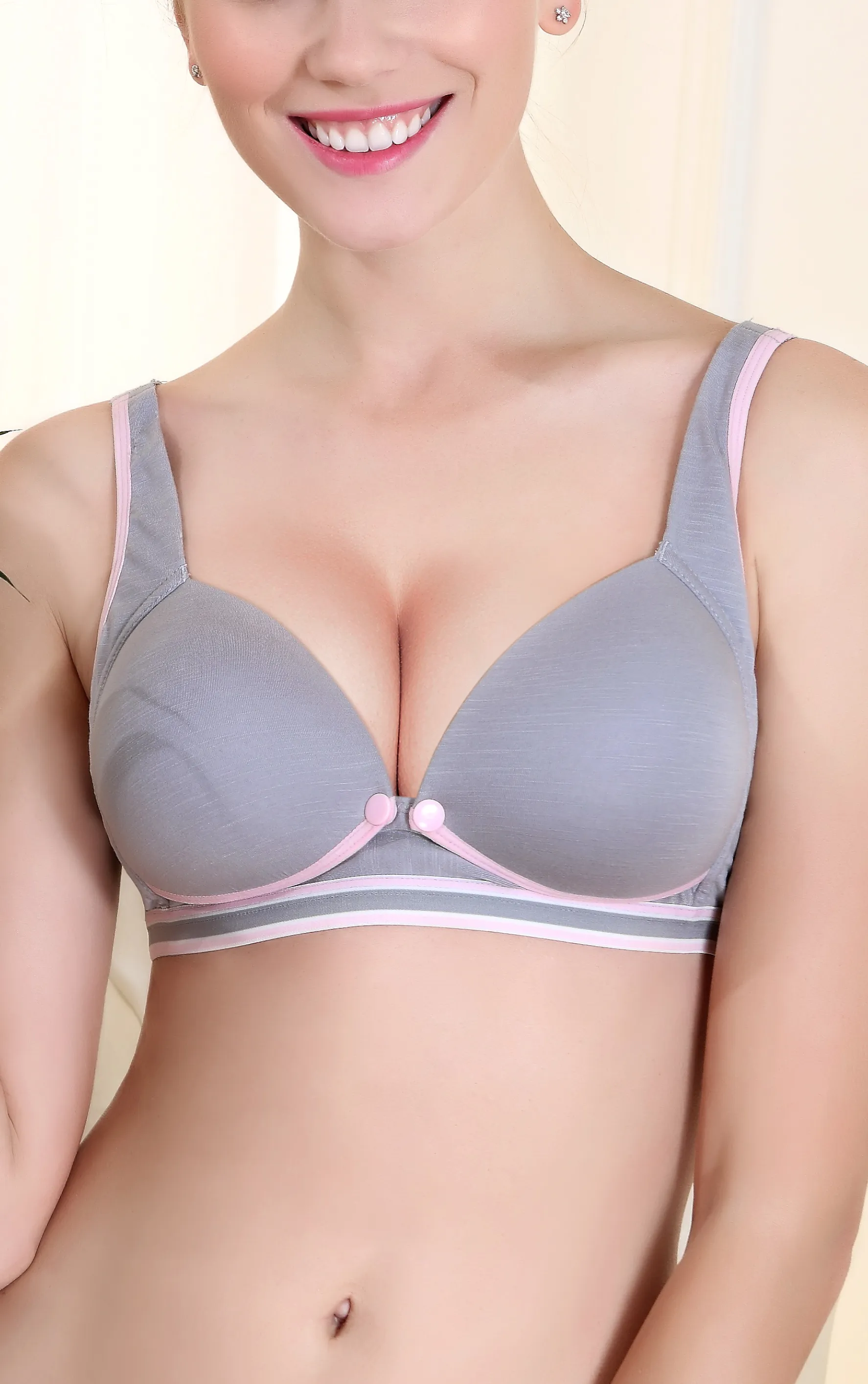 Cotton Front Opening Wireless Nursing Bra #89284