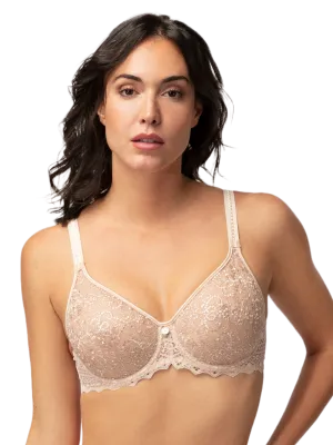 Creamy Beige Cassiopee Seamless Embroidered Full Cup Bra