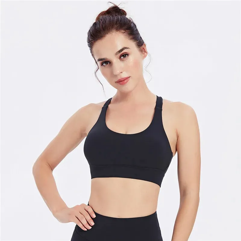 Crop Top Female Fitness Gym Hollow Breathable Sexy Running Yoga Athletic Sports Bra