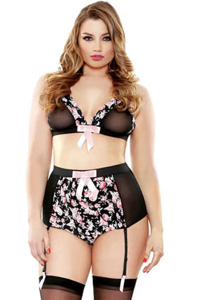 Curve Retro High Rise Bra Set