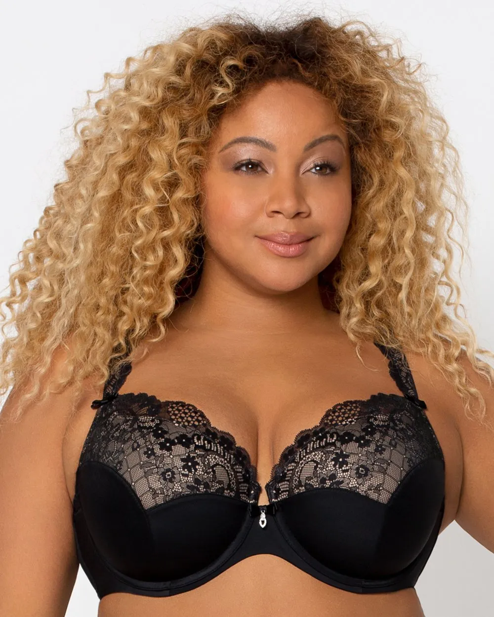 CURVY COUTURE 1017 TULIP LACE PUSH-UP BRA