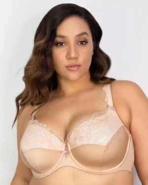 CURVY COUTURE 1017 TULIP LACE PUSH-UP BRA