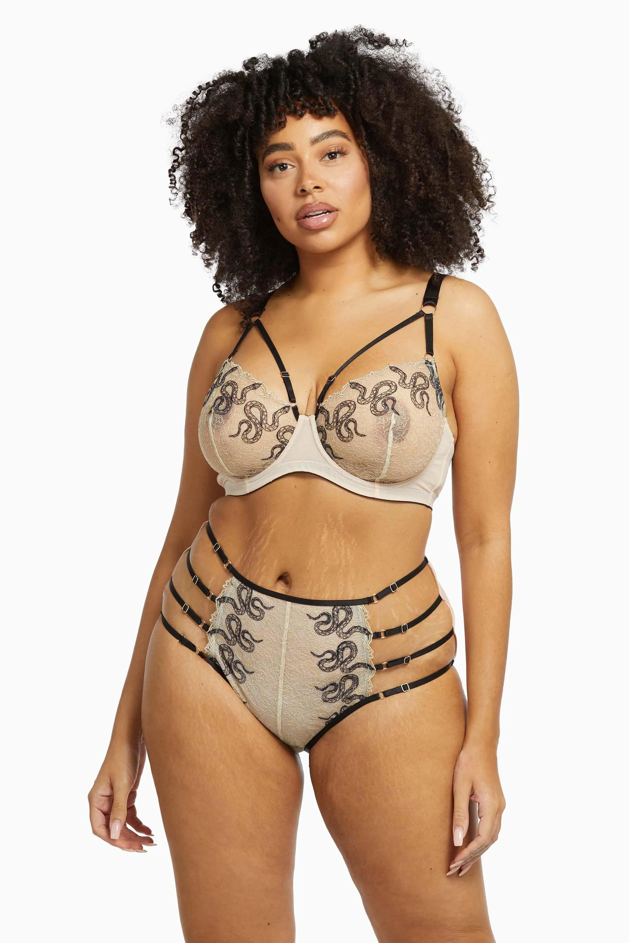 Dakota Snake High Apex Bra With Overbust Straps