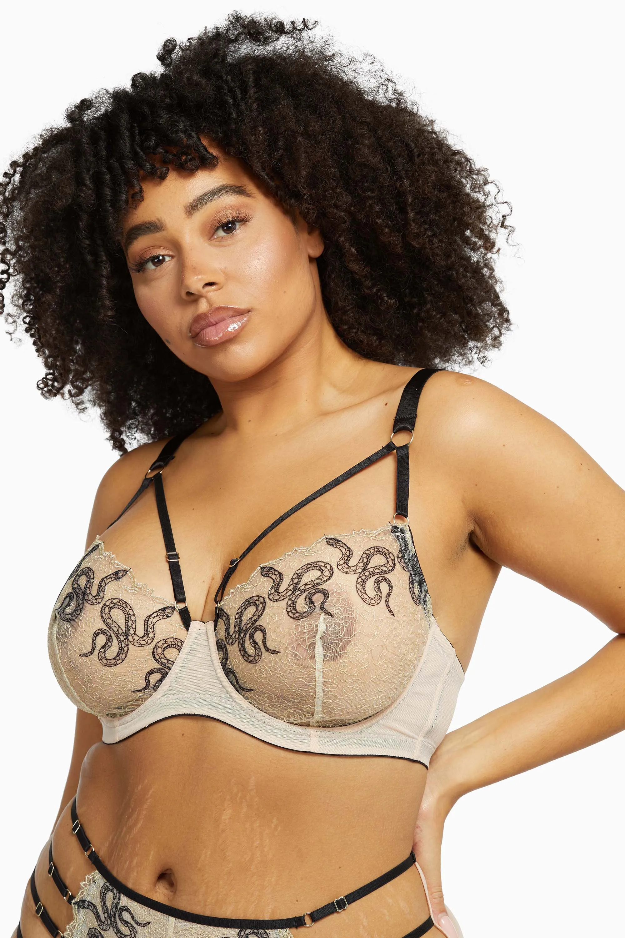 Dakota Snake High Apex Bra With Overbust Straps