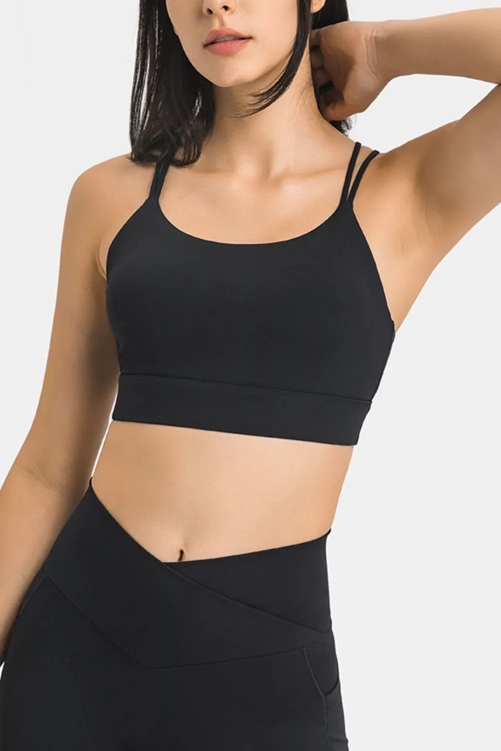 Double-Strap Cutout Sports Bra