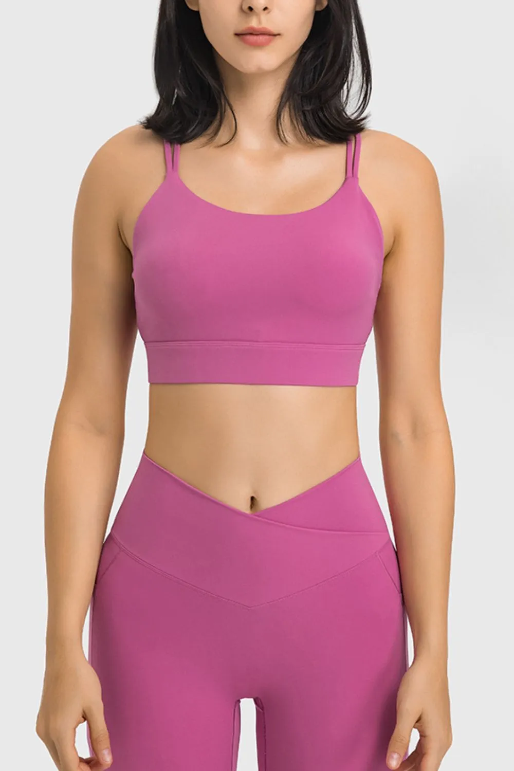 Double-Strap Cutout Sports Bra