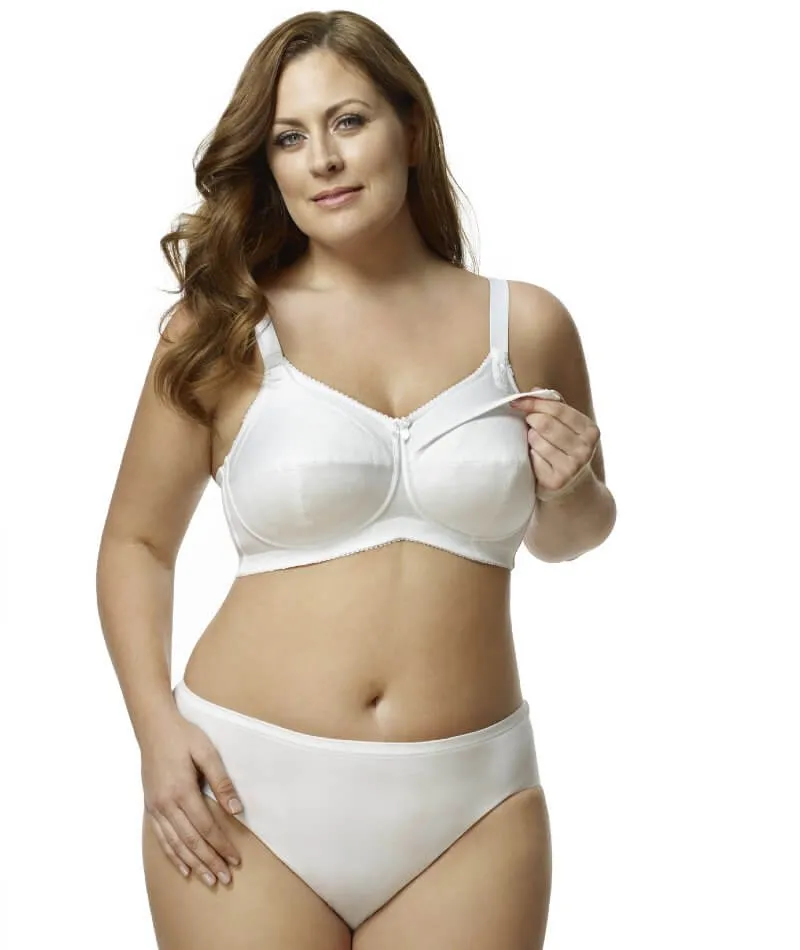 Elila Cotton Cup Wire-Free Nursing Bra - White