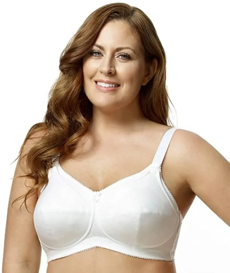 Elila Cotton Cup Wire-Free Nursing Bra - White