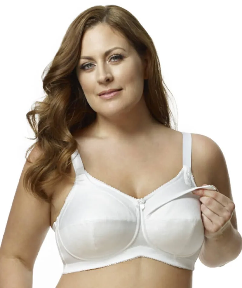 Elila Cotton Cup Wire-Free Nursing Bra - White