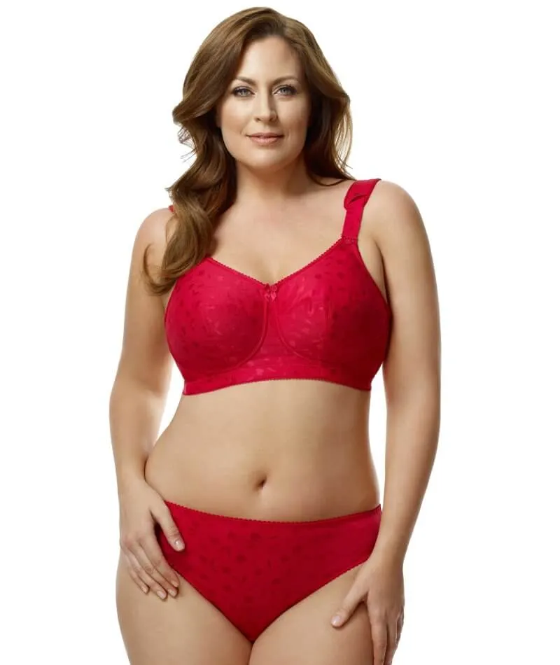 Elila Jacquard Wire-Free Bra - Red