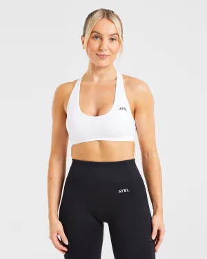 Essential Seamless Racer Back Sports Bra - White