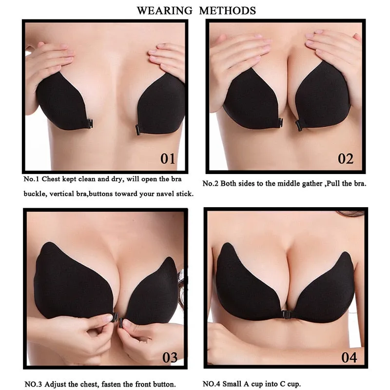 Fly Strapless Silicone Push Up Invisible Self Adhesive Backless Seamless Bras