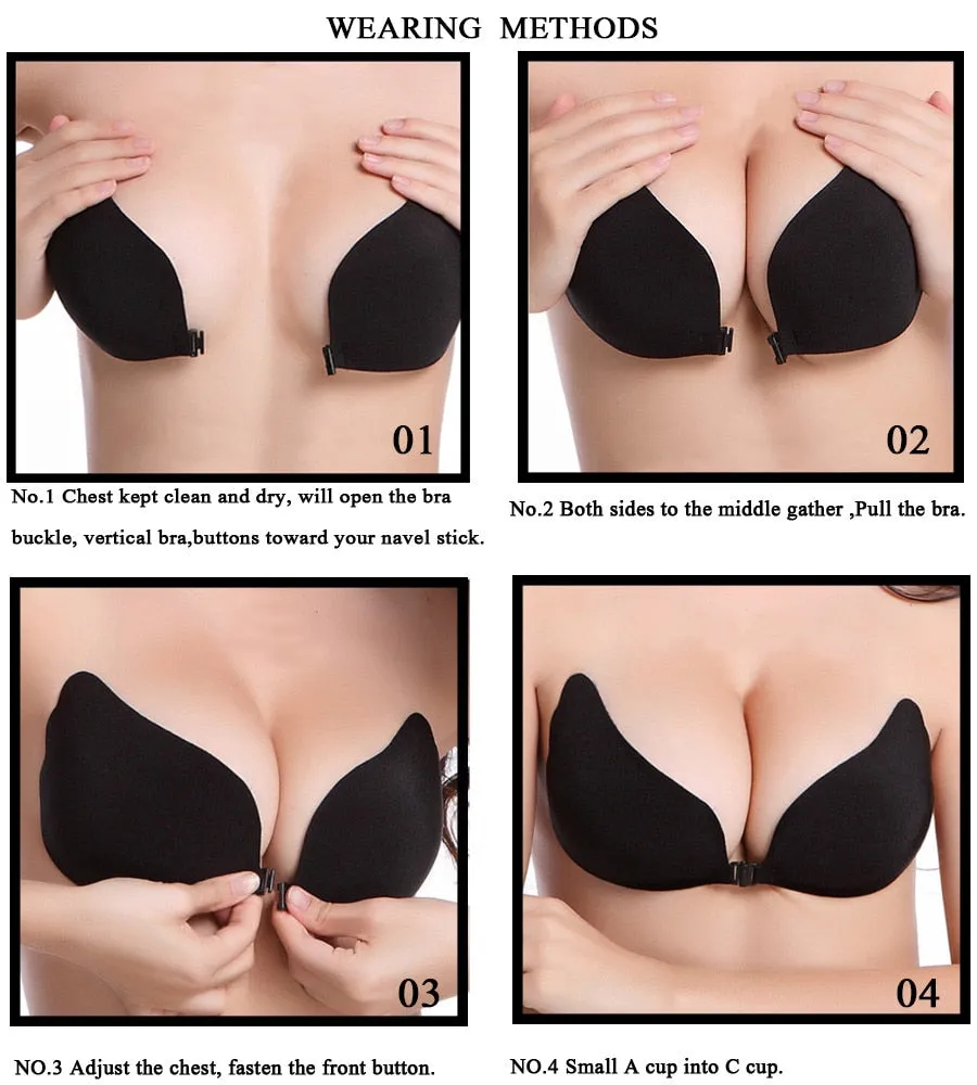 Fly Strapless Silicone Push Up Invisible Self Adhesive Backless Seamless Bras