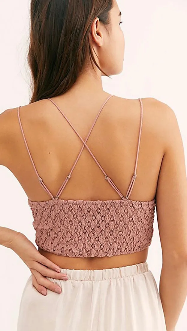 Free People Adella Bralette Rosewood