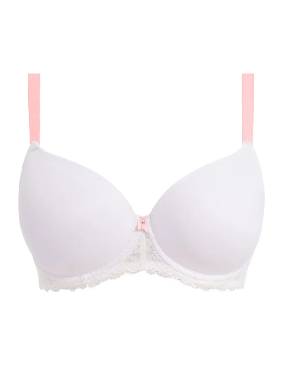 Freya Offbeat Molded Demi T-shirt Bra, White | White Molded T-Shirt Bra