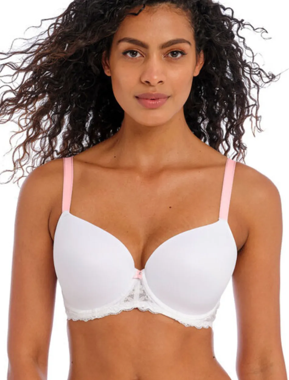 Freya Offbeat Molded Demi T-shirt Bra, White | White Molded T-Shirt Bra