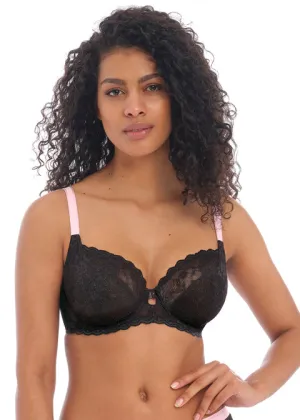 Freya Offbeat Underwire Plunge Bra, Black | Black Offbeat Bra