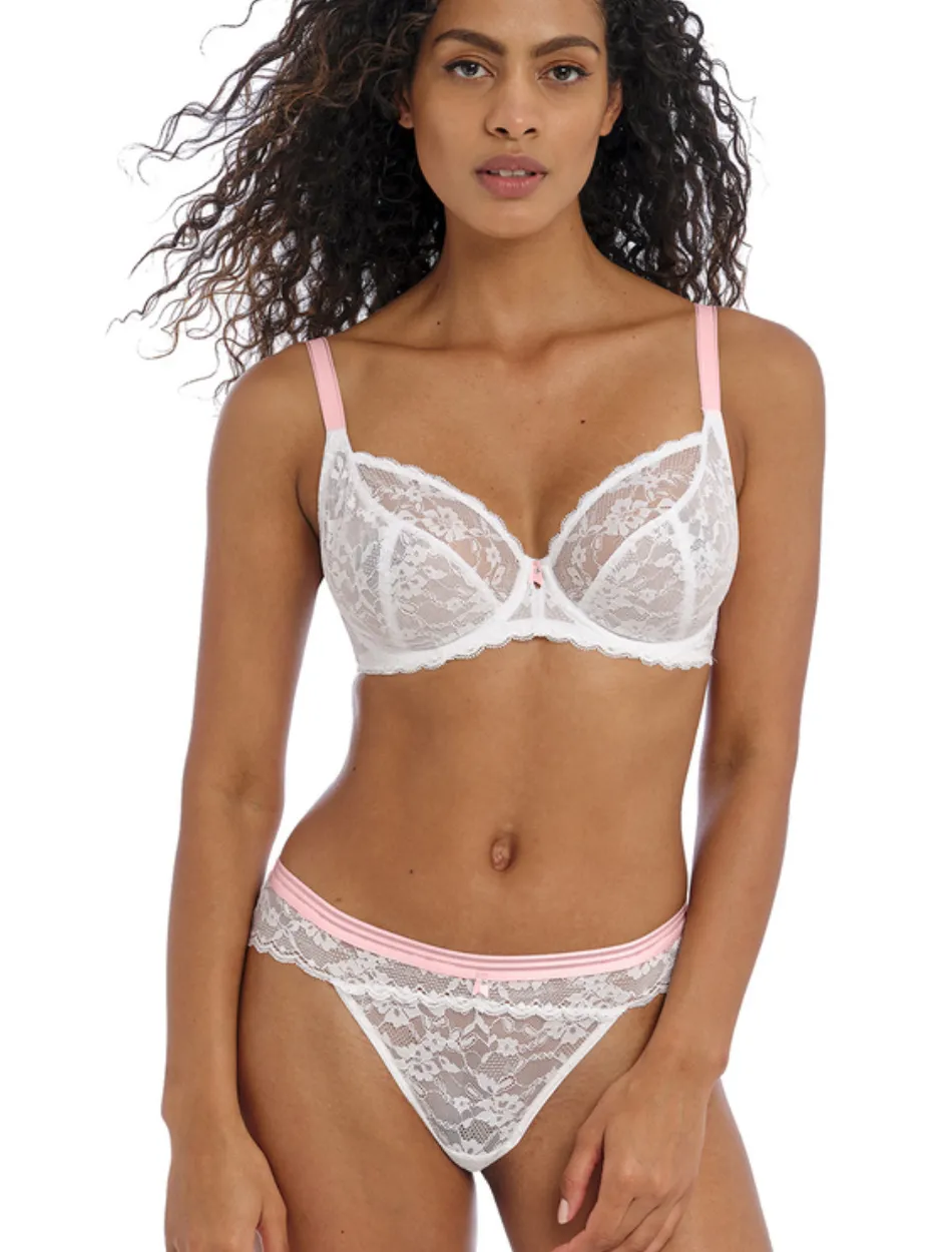 Freya Offbeat Underwire Side Support Bra, White | White Freya Offbeat