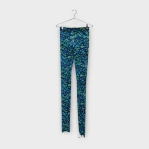 Ganni Tonal Blue Floral Mesh Tights