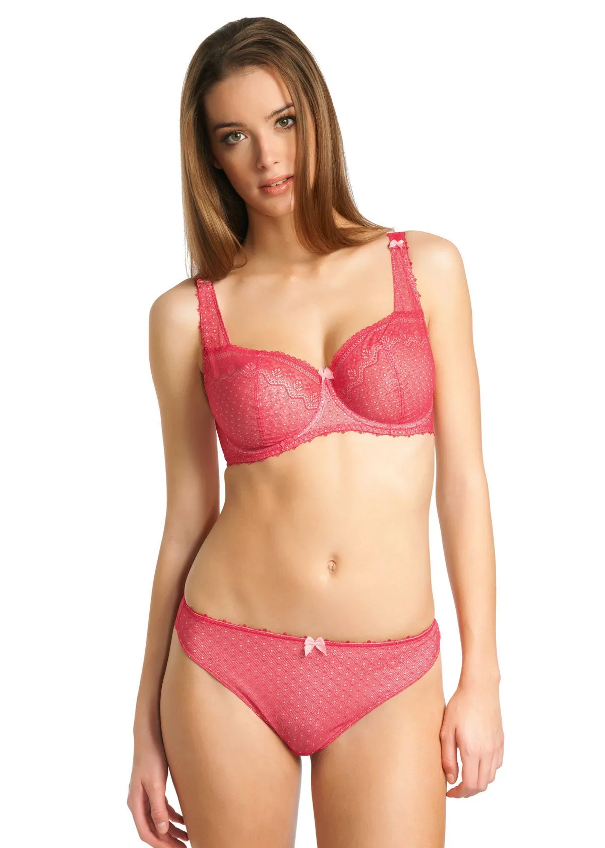 Gem Rouge Red Underwired Half Cup Bra - Freya