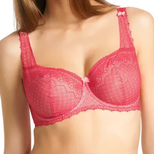 Gem Rouge Red Underwired Half Cup Bra - Freya