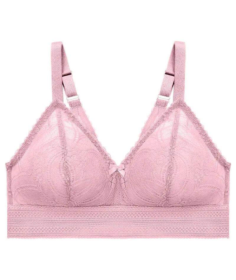 Glamorise Bramour Gramercy Luxe Lace Wire-Free Bralette - Mauve