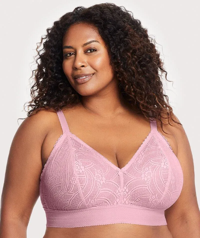 Glamorise Bramour Gramercy Luxe Lace Wire-Free Bralette - Mauve