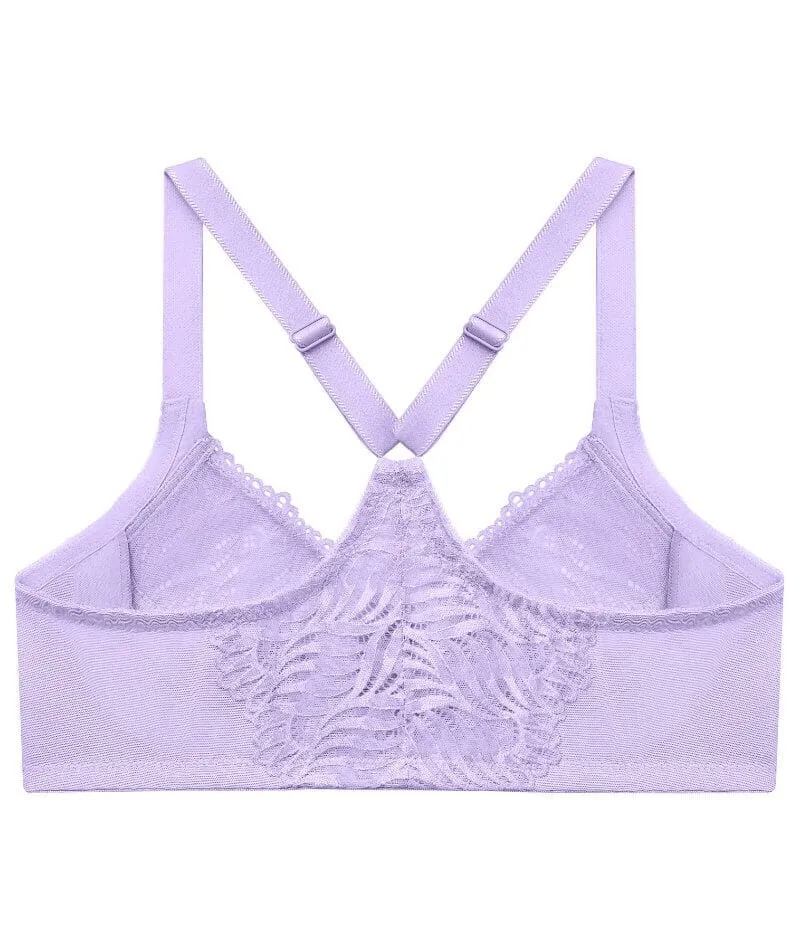 Glamorise Front-Closure T-Back WonderWire Bra - Soft Lilac