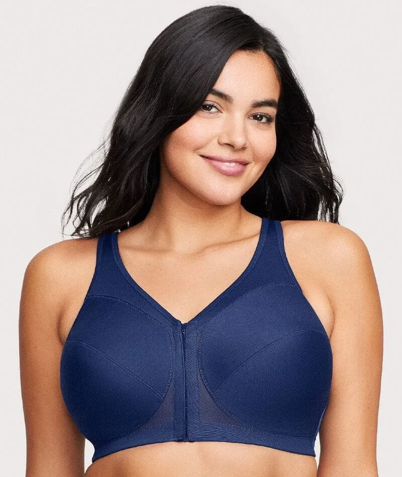 Glamorise Magiclift Front-Closure Posture Back Wire-Free Bra - Blue