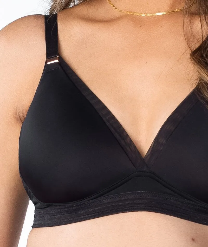 Hotmilk Ambition Triangle T-Shirt Contour Wire-free Nursing Bra - Black