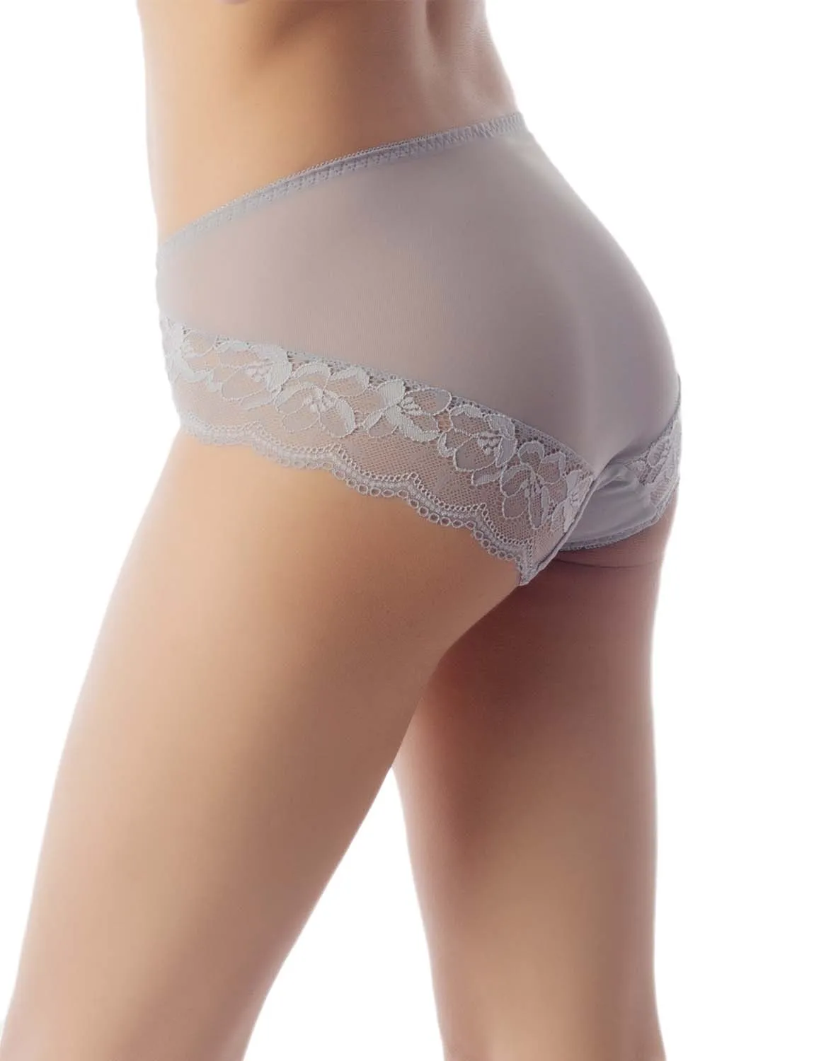 iB-iP Women's Underwear Sheer Lace See Through Light Mesh Transparent Hipster Panties